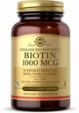 Solgar Biotin 1000 mcg - 250 κάψουλες λαχανικών - Υποστηρίζει υγιεινό δέρμα, νύχια & μαλλιά - μη ΓΤΟ, Vegan, χωρίς γλουτένη, χωρίς γαλακτοκομικά, Kosher - 250 σερβιέτες