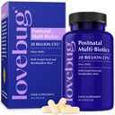 LOVEBUG Postnatal | Clinically Studied Ingredients for Breast Milk Production & Acid Reflux | Mental & Emotional Support | Glucose Support | Multi Strain 20 Billion CFU | 30 Capsules