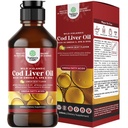 Ισλανδική Wild Caught Cod Liquid Oil Liquid - Fish Oil Drops with Omega 3, EPA, DHA, Βιταμίνη D & A - Liquid Cod Liver Supplement for Heart, Joint, Brain & Immune Support - 240 ml (8 Ουγγιά)