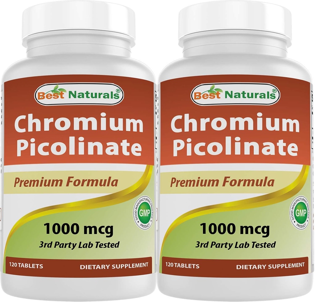 Best Naturals Chromium Picolinate 1000 mcg 120 δισκία (120 Count (Pack of 2))