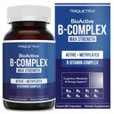 BioActive Vitamin B Complex - Ροή αίματος έτοιμο, μεθυλιωμένο B Complex - Διαθέτει μεθυλοφολικό, 3 Βιοενεργές Μορφές B12, BenfoPure® B1 & Pantesin® B5 - 12 B Βιταμίνες σε Κλινικές Δόσεις - 60 Εξυπηρετήσεις