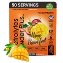 Σκόνη Vitamin Ηλεκτρολύτες σκόνη Plus (50 εξυπηρετούν) Mango Passionfruit Ηλεκτρολύτη σκόνη Zero Calorie Keto, 0 Ζάχαρη, Όχι Μαλτοδεξτρίνη, 1000mg κάλιο, 120mg ασβέστιο, 120mg μαγνήσιο, σκόνη ενυδάτωσης