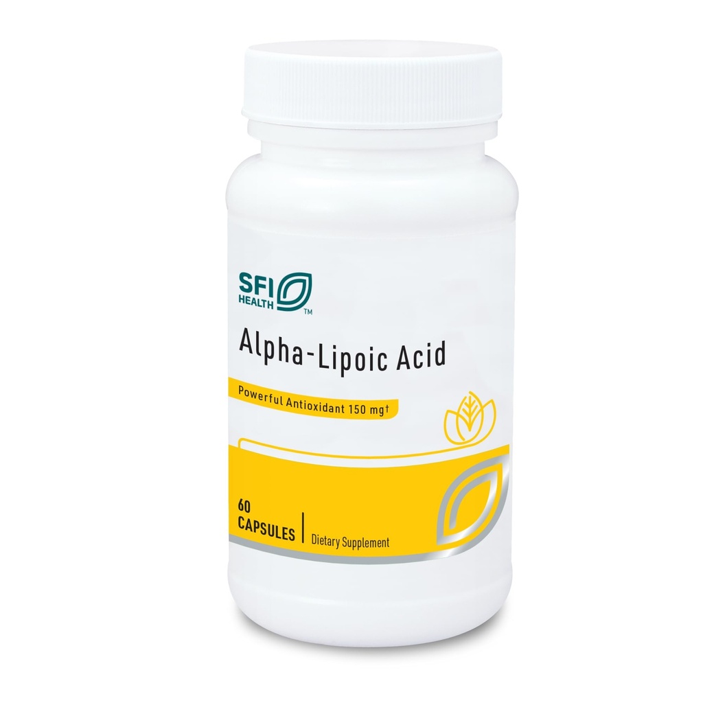 Klaire Labs SFI Health Alpha-Lipoic Acid 150mg - Συμπλήρωμα ALA για την προώθηση του ήπατος Detox, αντιοξειδωτική υποστήριξη - Hypoallergenic & Corn-free (60 κάψουλες)