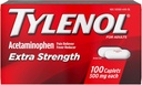 TYLENOL Extra Strength Pain Reliever & Fever Reducer 500 mg, Caplets 100 ea Συσκευασία των 2