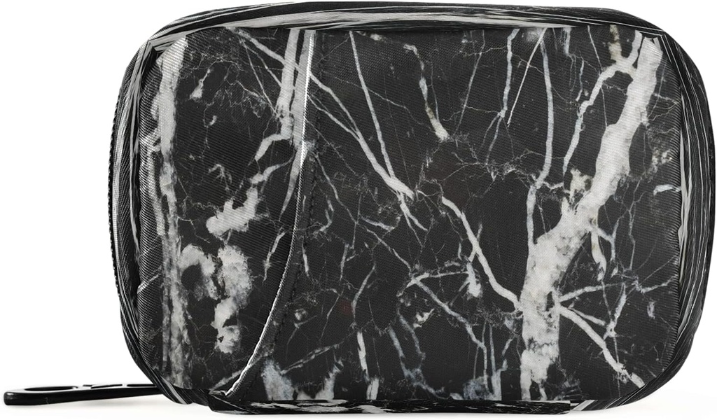 Μαύρο και λευκό μαρμάρινο κουτί χαπιών 7 ημερών θήκη χαπιών Travel Pill τσάντα οργανωτή με το Zipper Φορητή εβδομαδιαία περίπτωση Συμπαγές μέγεθος για τον κάτοχο συμπλήρωμα βιταμίνης