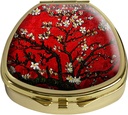 Κουτί χαπιών Cherry Blossoming θήκη χαπιών Pocket Purse Φορητό Ταμπλέτα Ταξιδιού Κάτοχος Δισκίο Organizer Γυάλινο κάλυμμα Διακοσμητικό Fan Shap