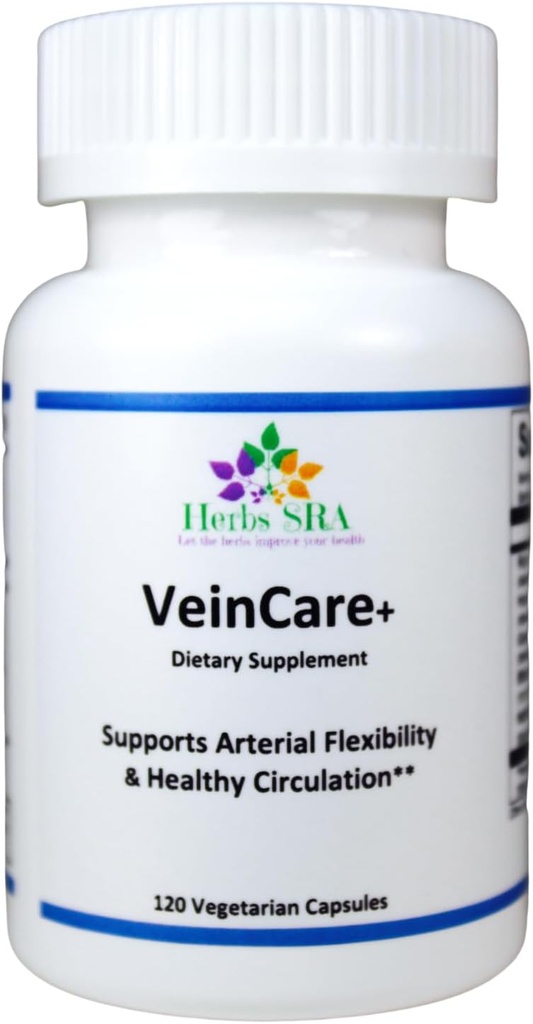VeinCare Herbal Nutrients That Support Circulation for Vein Health, Strength, and Function. Rutin, Horse Chestnut, Grape Seed, Bilberry, and Nattokinase.