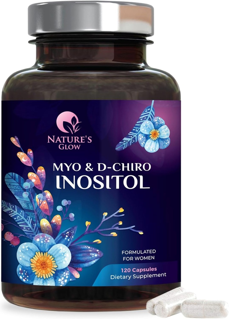Myo-Inositol & D-Chiro Inositol 1025mg - 40:1 Ιδανική αναλογία για την υποστήριξη των ωοθηκών, Vegan Myo & D Chiro συμπλήρωμα για τη φυσική ισορροπία των γυναικών και την υποστήριξη ορμονών, βιταμίνη Β8, μη ΓΤΟ - 120 κάψουλες