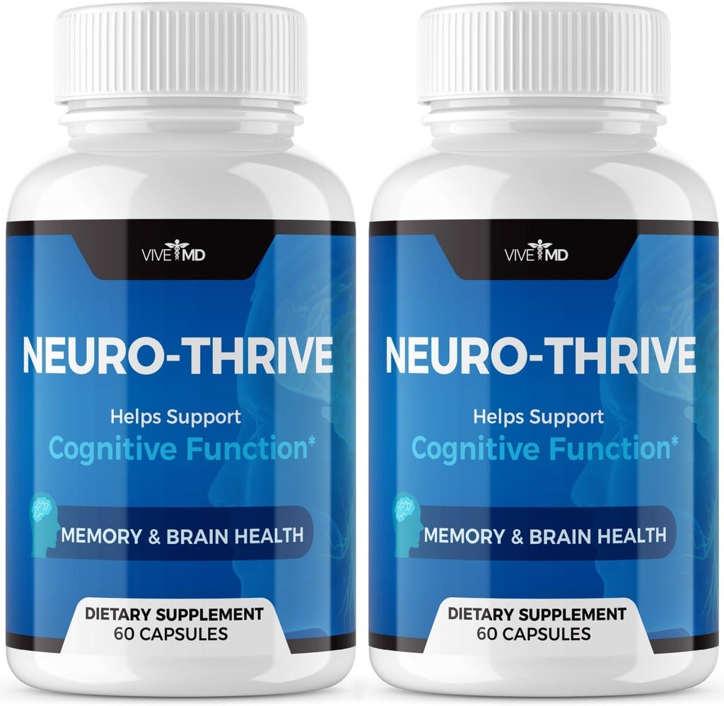 VIVE MD Neuro Thrive Brain Supplement - Official Formula - Neuro Thrive PQQ, Neuro Thrive for Extra Strength with Ginkgo Biloba Extract, Siberian Ginseng Extract (2 Pack)