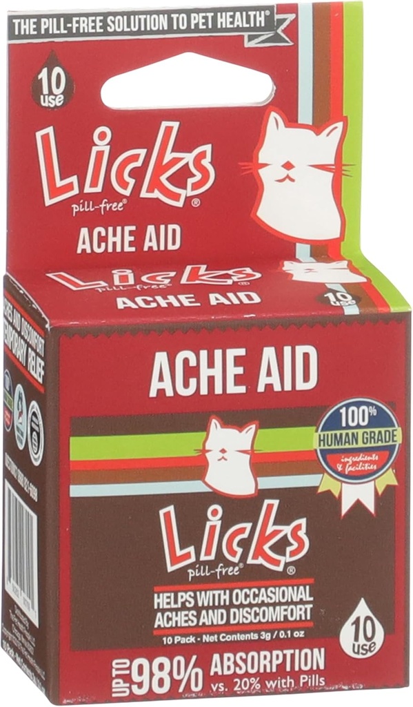 Licks Pill-free Cat Ache Ahid - Turmeric και Ginger Cat Συμπληρώματα - Cat Υγεία Προμήθειες & Πόνος ανακούφιση - Πακέτα Gel - 10 Χρήση