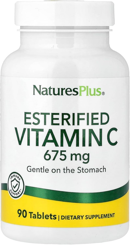 NaturesPlus Esterified Vitamin C - 675 mg, 90 Tablets - Gentle on The Stomach - Vegetarian, Gluten Free - 90 Servings
