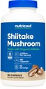 Nutricost Organic Shiitake Mushroom Caps 1000mg, 90 Servings - CCOF Certified Made with Organic, Vegetarian, Gluten Free, 500mg ανά κάψουλα, 180 κάψουλες