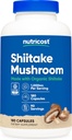 Nutricost Organic Shiitake Mushroom Capsules 1000mg, 90 Servings - CCOF Certified Made with Organic, Vegetarian, Gluten Free, 500mg Per Capsule, 180 Capsules