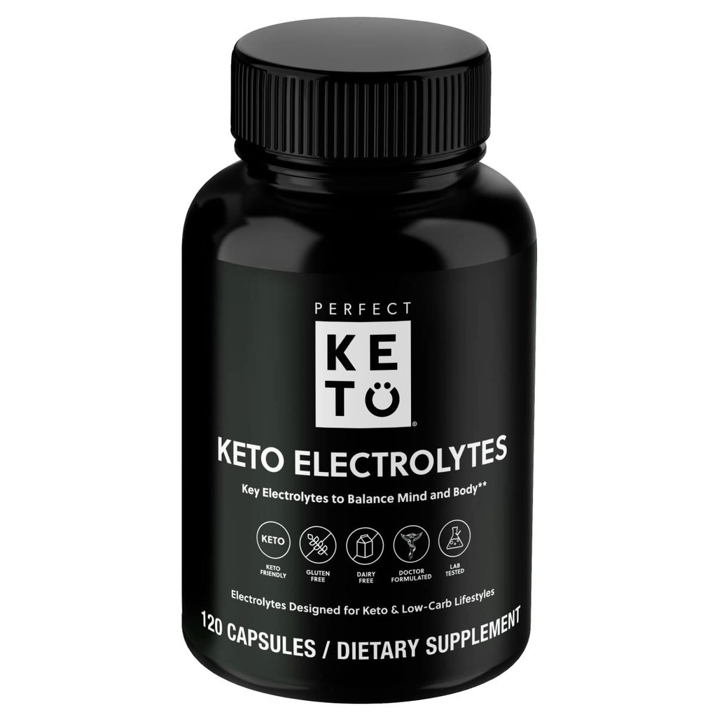 Τέλεια κάψουλες Keto Electrolytes, χωρίς γλουτένη, συμπλήρωμα ηλεκτρολυτών με μαγνήσιο, ασβέστιο, κάλιο και νάτριο, ενυδάτωση, ενέργεια, ανάκτηση και υποστήριξη ανοσοποιητικών, χωρίς άρωμα, 120 υπηρεσίες