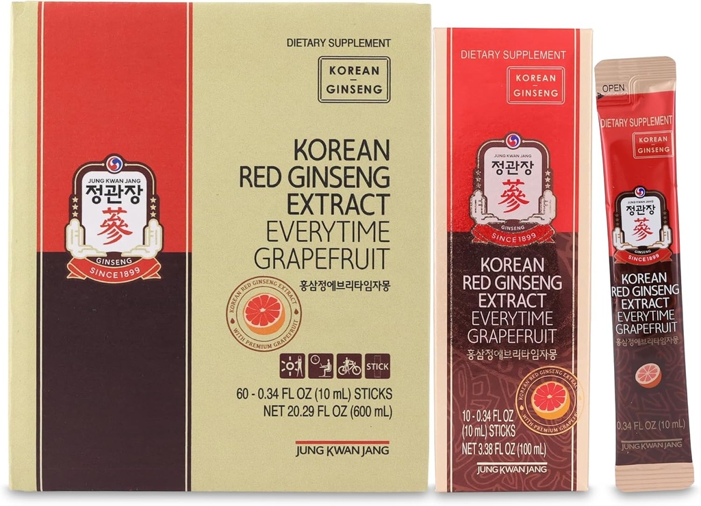 JUNG KWAN JANG Korean Red Ginseng Extract Everytime Grapefruit 1000mg 