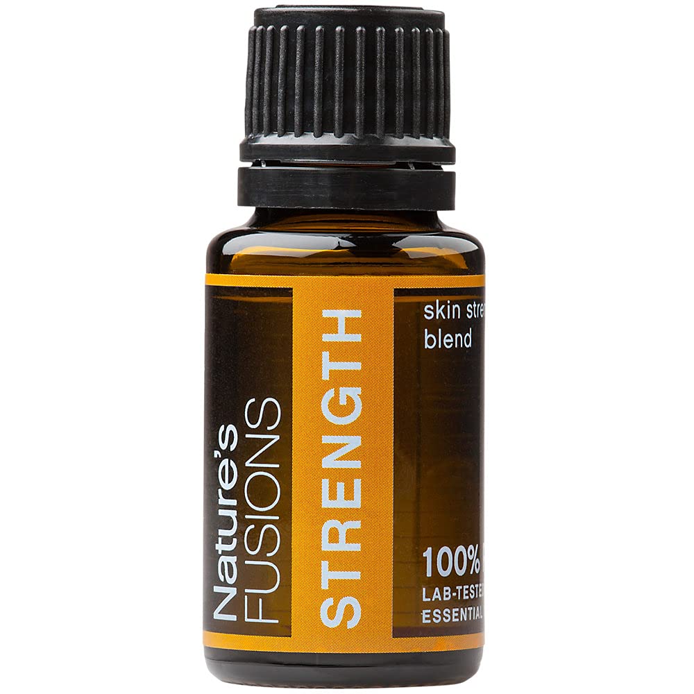 Nature's Fusions Strength, 100% Αμιγής και φυσικό αιθέριο έλαιο Blend για Αρωματοθεραπεία και Επίκαιρη Χρήση, .5 Fl Oz (Pack of 1) (15 mL)