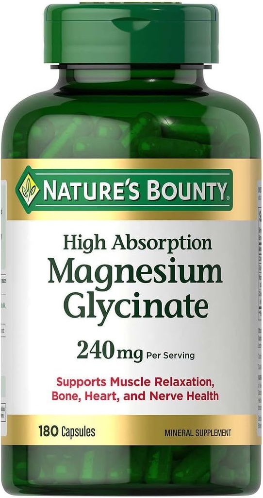 Υψηλή απορρόφηση Μαγνήσιο Γλυκινικό 240mg 180 Κάψουλες