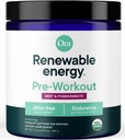 Ora Organic Pre Workout Powder for Men and Women Berry Beet Flavor- Vegan Certified Organic, Soy-Free, Dairy-Free, Gluten-Free- Provides Jitter-Free Energy Boost for Women & Men, 20 Servings