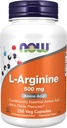 NOW L-αργινίνη 500 mg, 250 κάψουλες Veg (η συσκευασία μπορεί να διαφέρει