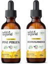 Άγρια & οργανικά Pine Pollen Βάμμα 2 fl oz & Ashwagandha Βάμμα 2 fl oz