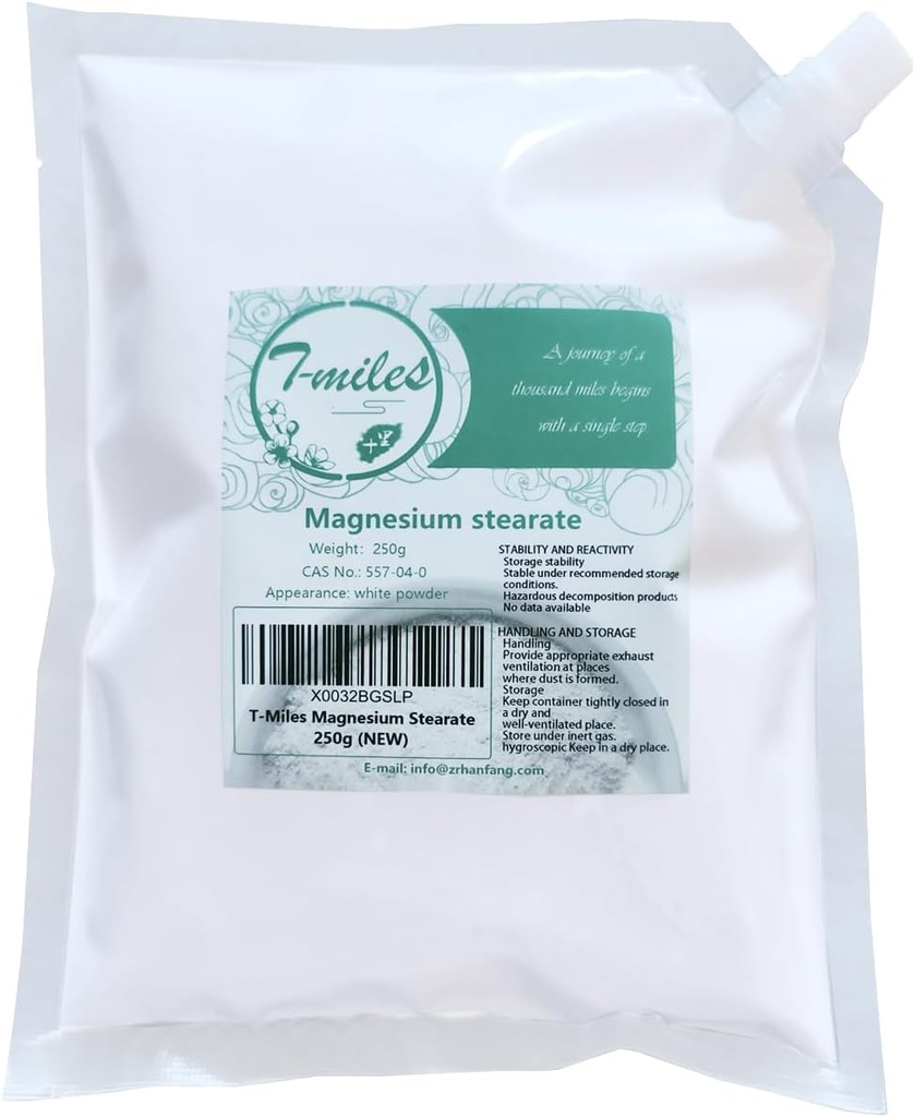 T-Miles 99% Magnesium Stearate, Food Grade, Cosmetic Ingredients,CAS:557-04-0(250g/8.8oz)