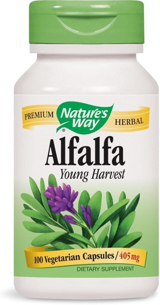 Nature's Way Alfalfa Φύλλα, 1.215 mg, 100 κάψουλες χορτοφάγων, Συσκευασία των 2