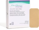 ConvaTec Duoderm Extra Thin Control Gel Formula 2"x4" Hydrocolloid Sterile Συγκολλητικό φόρεμα για επιφανειακές πληγές, χαμηλή τριβή, Flexibile, Latex-free, Αδιάβροχο, ορθογώνιο, μπεζ, 20ct κουτί
