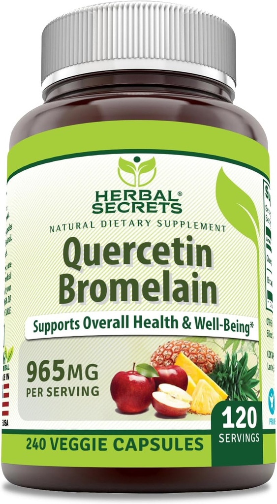 Herbal Secrets Quercetin 800mg με Bromelain 165mg, Veggie Capsals Supplement 