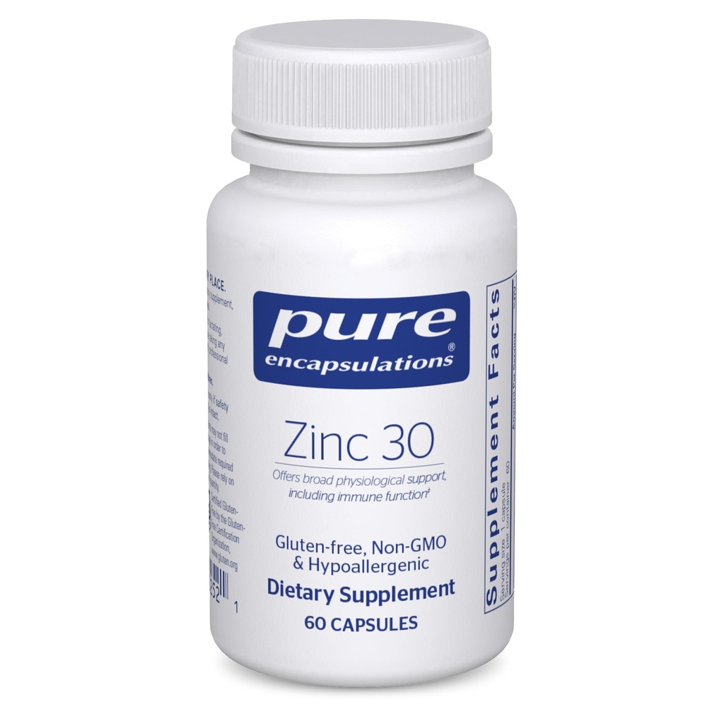 Pure Encapsulations Ψευδάργυρος 30 mg - Συμπλήρωμα για την υποστήριξη του ανοσοποιητικού συστήματος, την ανάπτυξη και την ανάπτυξη, και την επούλωση τραύματος * - με τον ψευδάργυρο Picolinate 30 mg - 60 κάψουλες