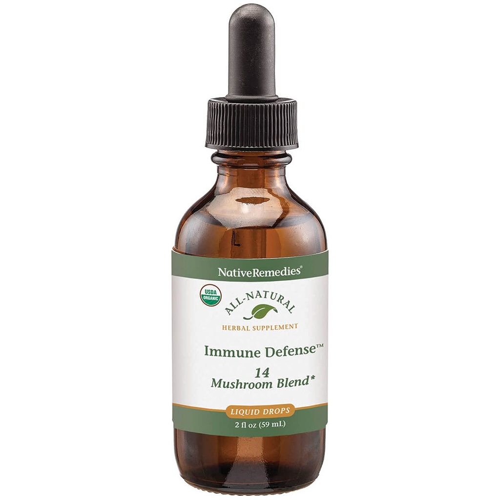 Native Remedies Immune Defense 14 Mushroom Blend για την προστασία και τη διατήρηση της λειτουργίας του ανοσοποιητικού συστήματος, 2 Fl oz.