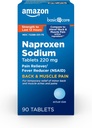 Basic Care Back and Muscle Pain, 220 mg, 12- Hour Pain Relief, Naproxen Sodium Tablets, Pain Reliever και Fever Reducer, 90 Count