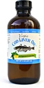 Virgin Cod Liver Oil - 8 Fl oz Natural, Με Βιώσιμη προέλευση, Άγρια Παγωμένη & φρεσκάδα. Υψηλή σε βιταμίνη D, Ωμέγα 3 DHA/EPA (Λεμονάδα και με γεύση μέντας)