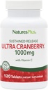 NaturesPlus Ultra Cranberry, Παρατεταμένη Κυκλοφορία - 1000mg, 120 δισκία - με Βιταμίνη C - Χορτοφαγική, Χωρίς Γλουτένη - 60 Μερίδες