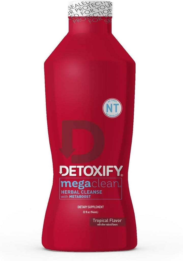 Αποτοξινώστε – Mega Clean NT Herbal Cleanse – Tropical – 32 oz – Επαγγελματικά Formated Herbal Detox Drink – Ενισχυμένο με MetaBoost Eleating Need for PreCleanse – Plus Sticker