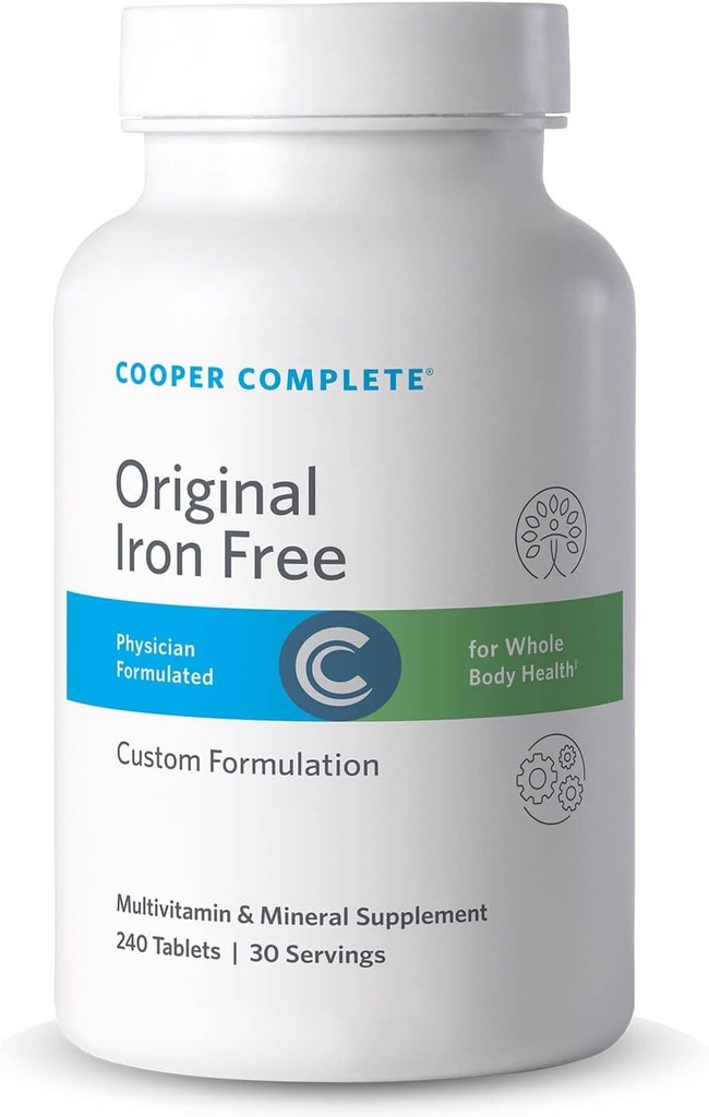 Cooper Complete - Original Multivitamin Iron Free - Daily Multivitamin and Mineral Supplement - 30 Σερβιρίσματα ανά φιάλη. Συσκευασία των 3