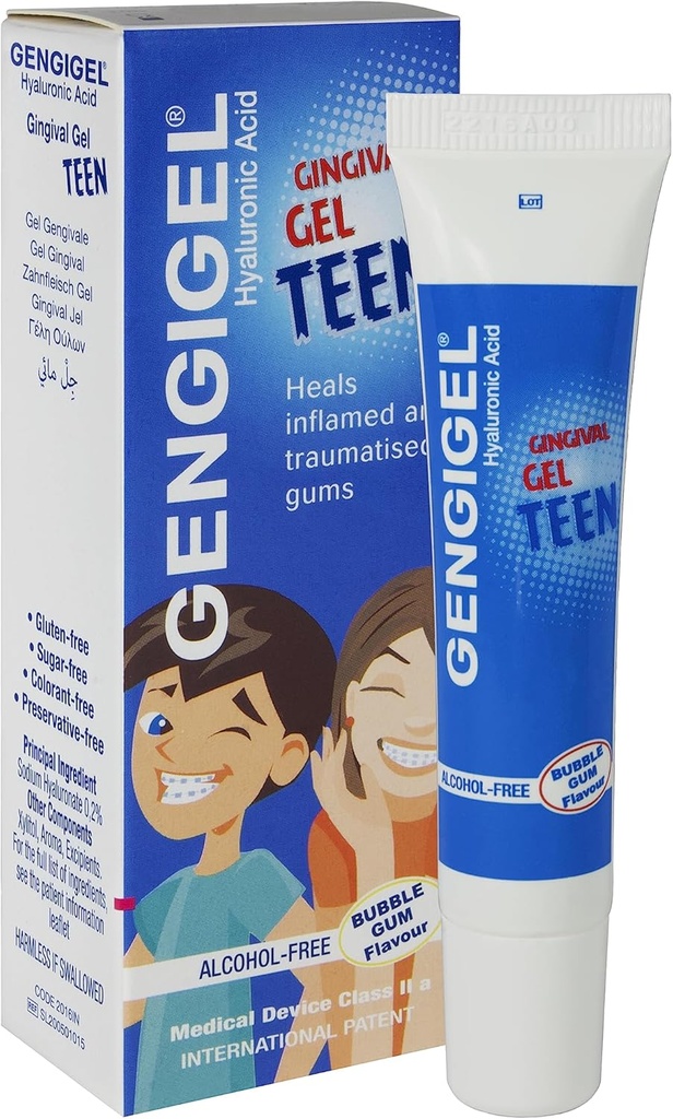 Gengigel Teen Hyaluronic Acid Oral Gel for Mouth & Gum Discomfort (15 ml), Soothes Ερεθισμός, Προάγει τη Φυσική Θεραπεία & Προστατεύει Δειλόν Στοματικό Ιστό, Όχι Paraben ή SLS, Vegan & Kosher
