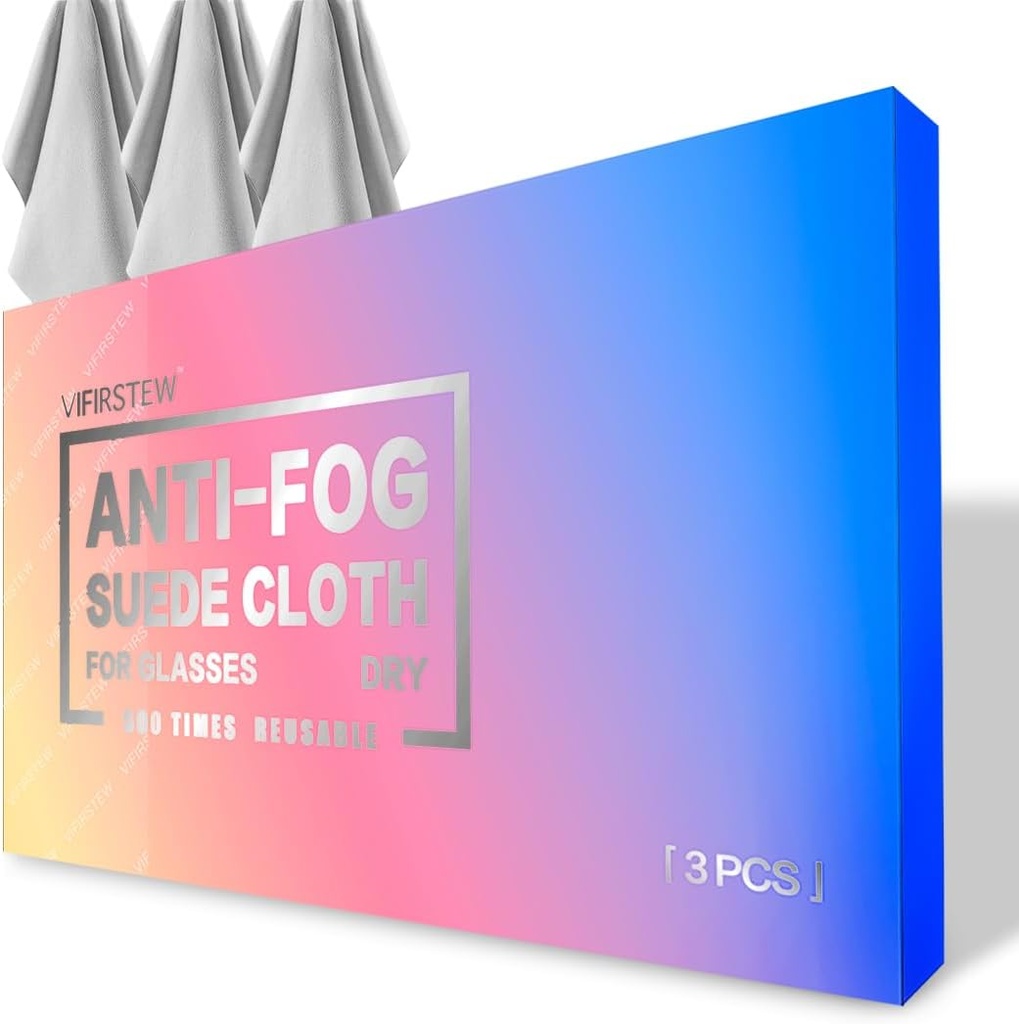 Dry Anti Fog Cloth, 3 Pack Antifogging Cloth for Eyeglasses, Screen, Goggles, Επαναχρησιμοποιήσιμος και φορητός καθαριστικός φακός φακού για επικαλυμμένα γυαλιά με μάσκες