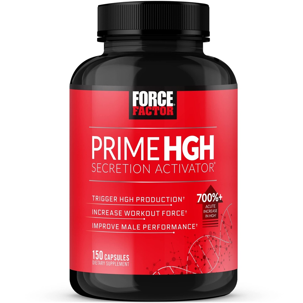 FORCE FACTOR Prime HGH Secretion Activator συμπλήρωμα για άνδρες με L-αργινίνη και L-Γλουταμίνη να Trigger HGH παραγωγή, ενίσχυση δύναμη προπόνησης, και βελτίωση της αθλητικής απόδοσης, 150 κάψουλες