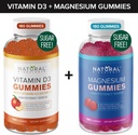 Χωρίς ζάχαρη Βιταμίνη D3 K2 Gummies (180 Gummies) και ζάχαρη χωρίς επιπλέον δύναμη Μαγνήσιο Gummies (180 Gummies), Βιταμίνη D3 Gummies 5000 IU+K2 MK7 80 mcg, Μαγνήσιο Κιτρικό Gummies 500 mg