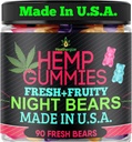 Hemp Gummies for Sleep-High Potency Calm Relaxation Night-Time, Peace and Relaxation, Fruity Gummy Bear Edibles, Good Mood, Restful Bedtime-Natural Hemp Oil Omega-Made in USA