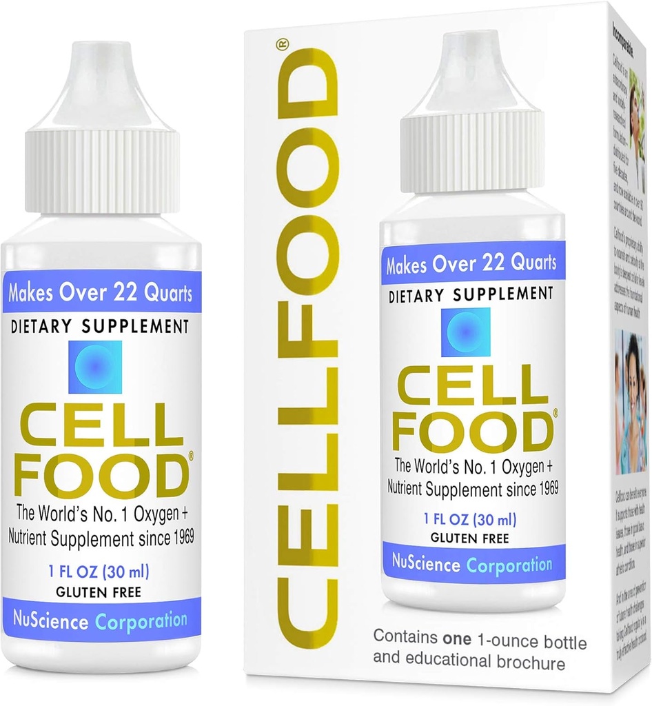Cellfood Oxygen Boost, 1 fl oz - Συμπλήρωμα υγρού οξυγόνου - Χωρίς γλουτένη, Cert. Kosher - Κάνει πάνω από 22 Quarts