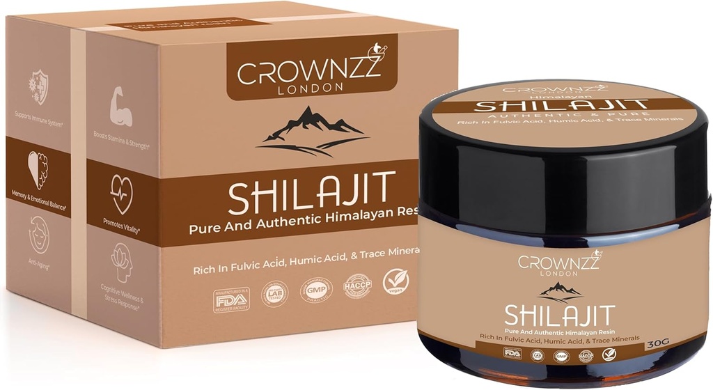 Pure Shilajit - Βιολογικός χρυσός βαθμός Ιμαλαΐων Shilajit Resin για άνδρες και γυναίκες - High-strength Shilajit πλούσια σε Fulvic, Humic Acid & 85+ Ορυκτά-Lab Δοκιμάστηκε & Πιστοποιήθηκε 30G Shilajit υποστηρίζει Stamina