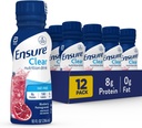Εξασφαλίστε Liquid Clear Nutrition Drink, 0g λίπος, 8g πρωτεΐνη, βατόμουρο Ρόδι, 10 Fl Oz (πακέτο των 12), Μπουκάλι, χωρίς γλουτένη