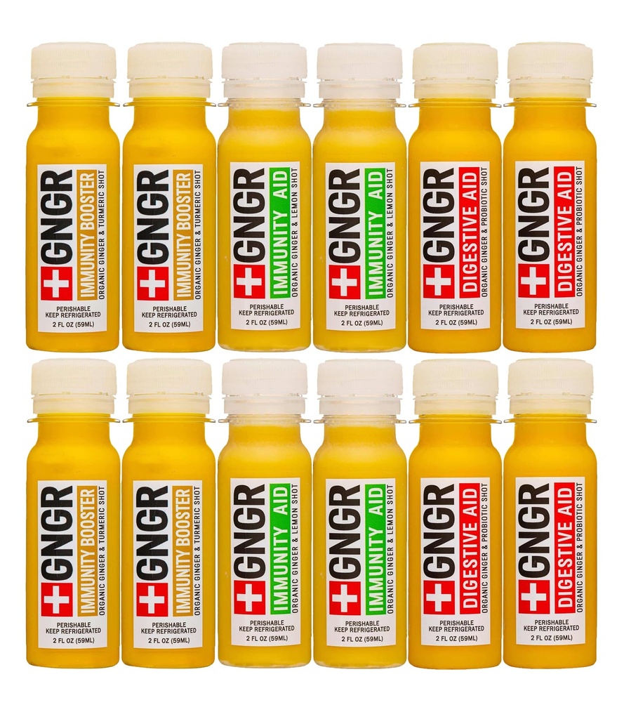 +GNGR Ανοσία Δείκτης Βιολογικό Ginger Wellness Shots - Premium Ginger Shots για όλα τα φυσικά Digestive Υποστήριξη και ανοσοποιητική υποστήριξη, Digestive Aid, Gut Cleanse και Detox 2 fl oz (Pack of 12)