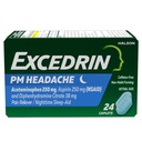 Excedrin PM για την ανακούφιση από τον πονοκέφαλο, Acetaminophen 250mg, Aspirin 250mg, Diphenhydramine Citrate 38mg, Pain Reliever, Nighttime Sleep-Aid, 24 Count