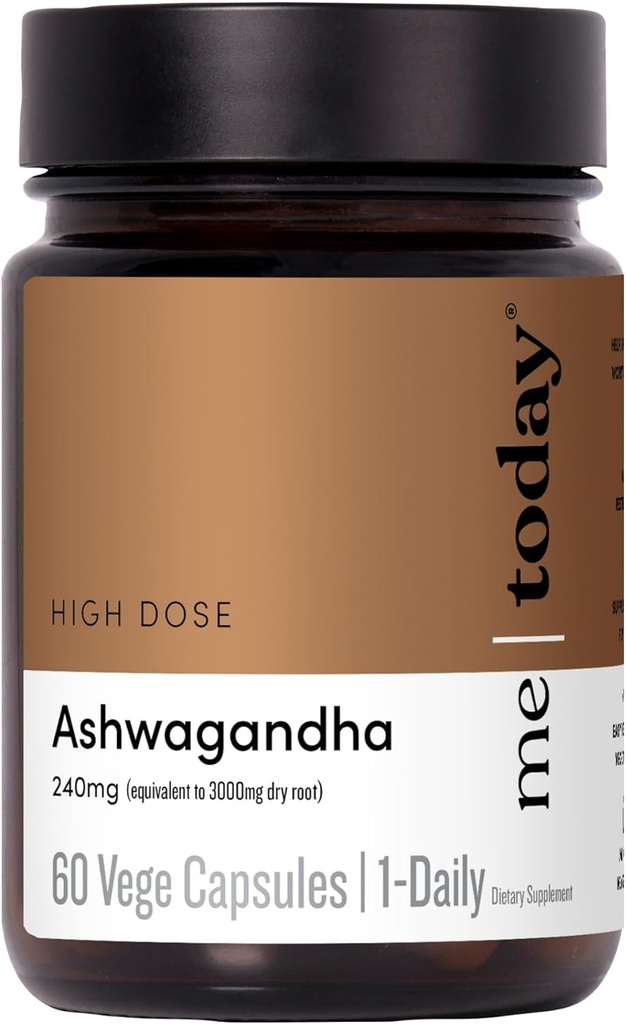 Εγώ σήμερα Ashwagandha συμπλήρωμα κάψουλες 3000 mg -High Strength Adaptogen συμπλήρωμα για το άγχος ανακούφιση, ψυχική σαφήνεια & εστίαση - Vegan, Natural Daily Wellness Formula,60 εξυπηρετεί.
