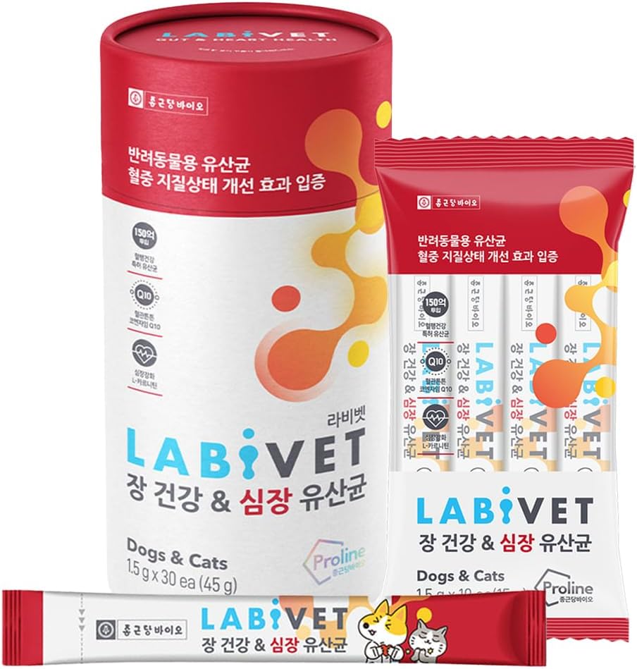 Probiotics για σκύλους και γάτες, Gut Health & Heart Συμπληρώματα σκόνης Probiotic Dog Συμπλήρωμα, 30 Count (πακέτο του 1)