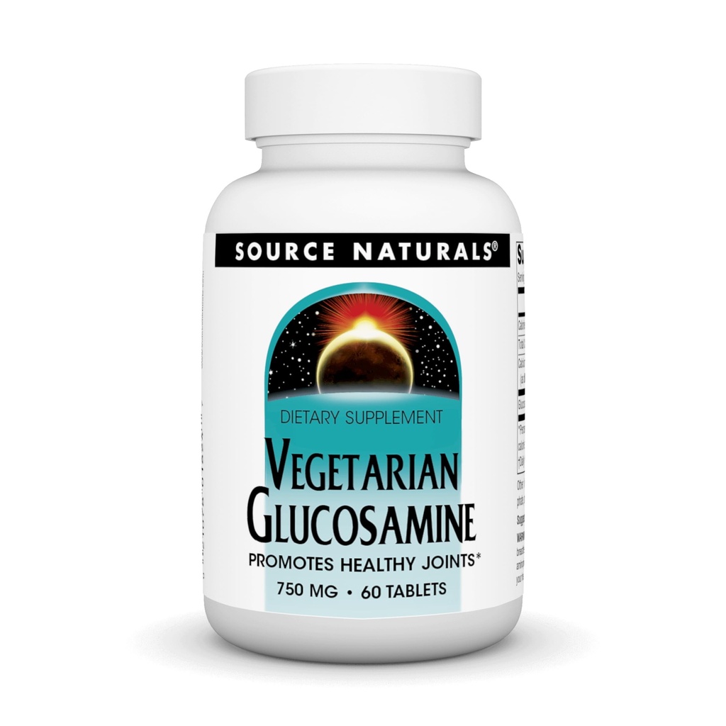 Source Naturals Χορτοφαγική Γλυκοζαμίνη, Προωθεί Υγιεινές αρθρώσεις *, 750 mg - 60 δισκία