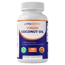 Vitamatic Virgin Coconut Oil Softgels, 3000 mg ανά υπηρεσία, 60 υπηρεσίες, 180 κόμης, μη ΓΤΟ, χωρίς γλουτένη