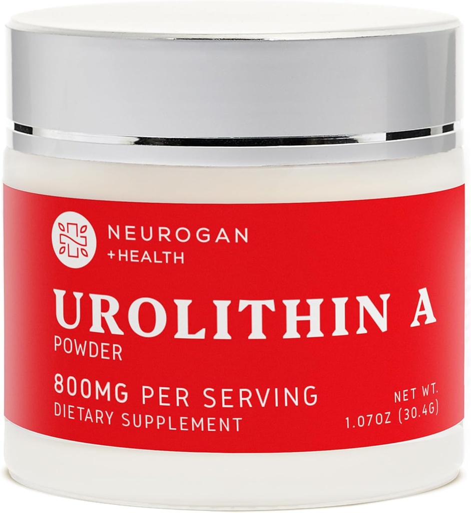 Neurogan Health Urolithin A Powder 800mg - Καθημερινή Ευεξία -Βεγκάν, Μη ΓΤΟ, Χωρίς Γλουτένη - 30.4g - Καθαρή Ουρολιθίνη A από το εκχύλισμα Ρόδι - Μετά Βιοτική Σύνθεση - Χωρίς Γέμισμα ή Γεύσεις